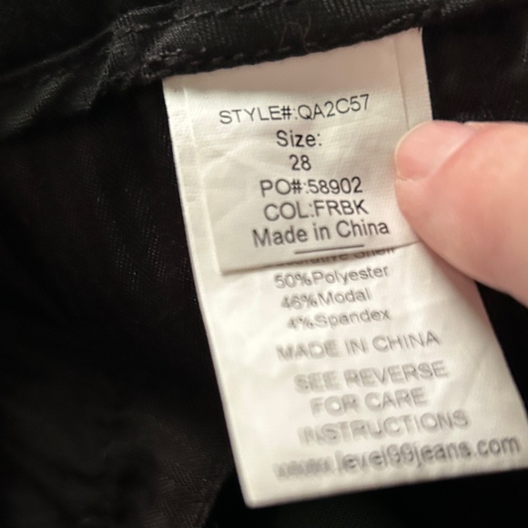 Anthro | Level 99 Black Denim Front Coated Stretch Jeans, Size 28 - Picture 12 of 12